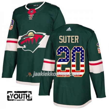 Lapsille NHL Minnesota Wild Pelipaita Ryan Suter 20 Adidas 2017-2018 Vihreä USA Flag Fashion Authentic